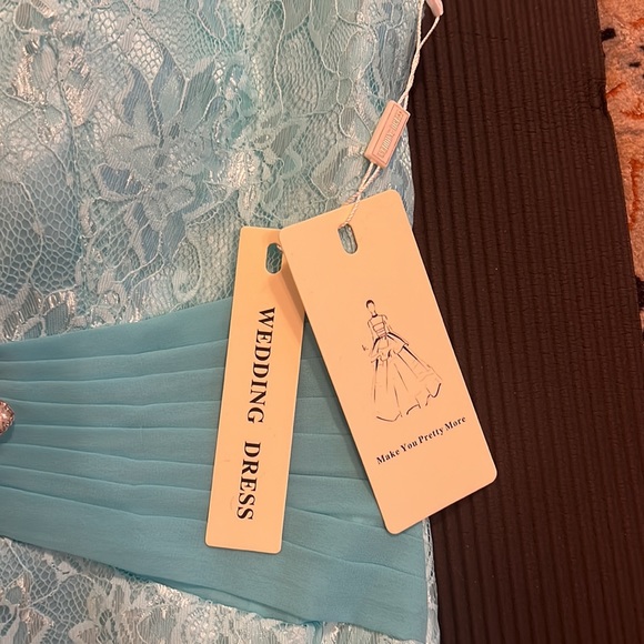 Cocktail dress teal color size 14 - Picture 4 of 7